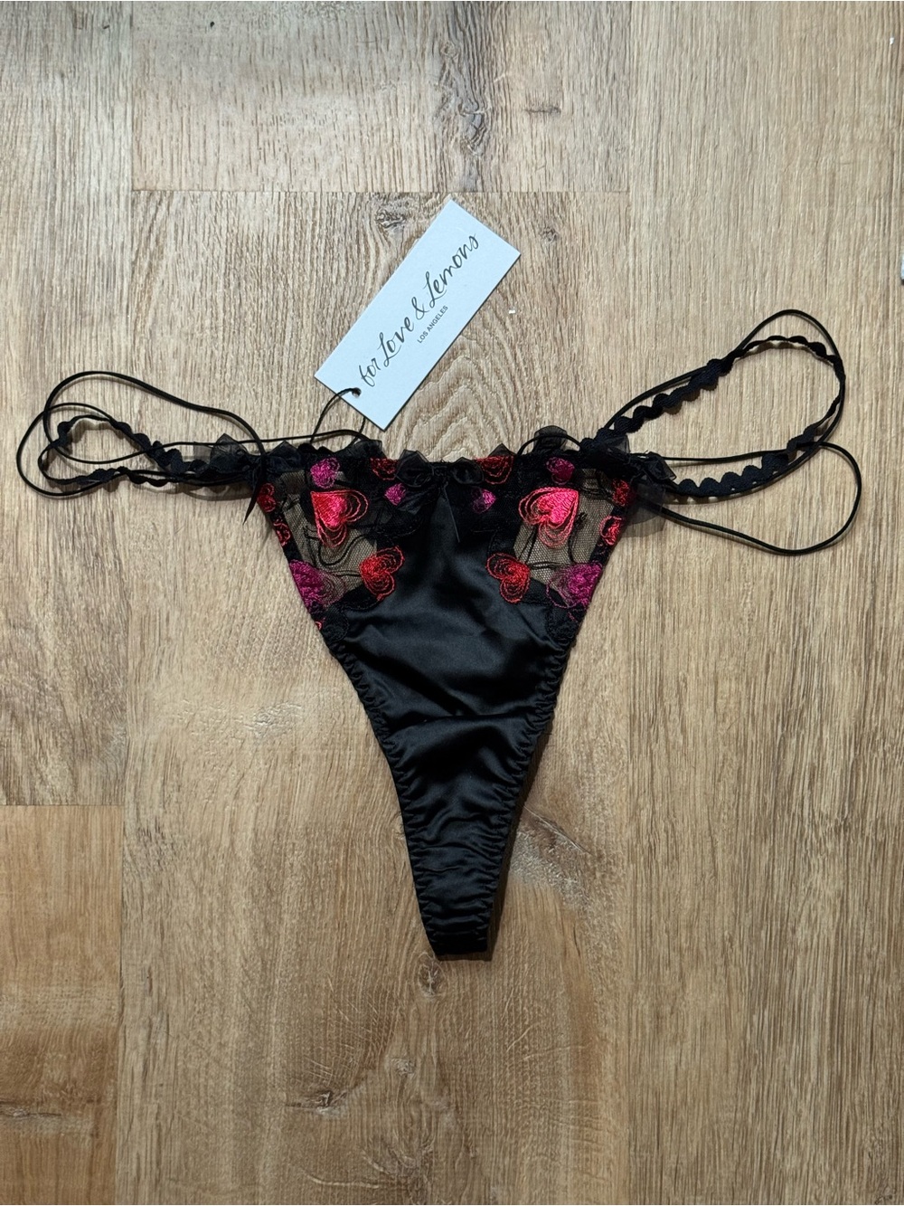 NEW For Love & Lemons Delicate Floral Lace Thong Size L Set of 3 - Picture 2 of 11